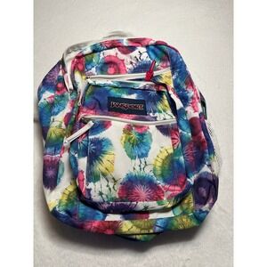 Jansport Backpack Tie Dye Multi Color Print School Travel Large